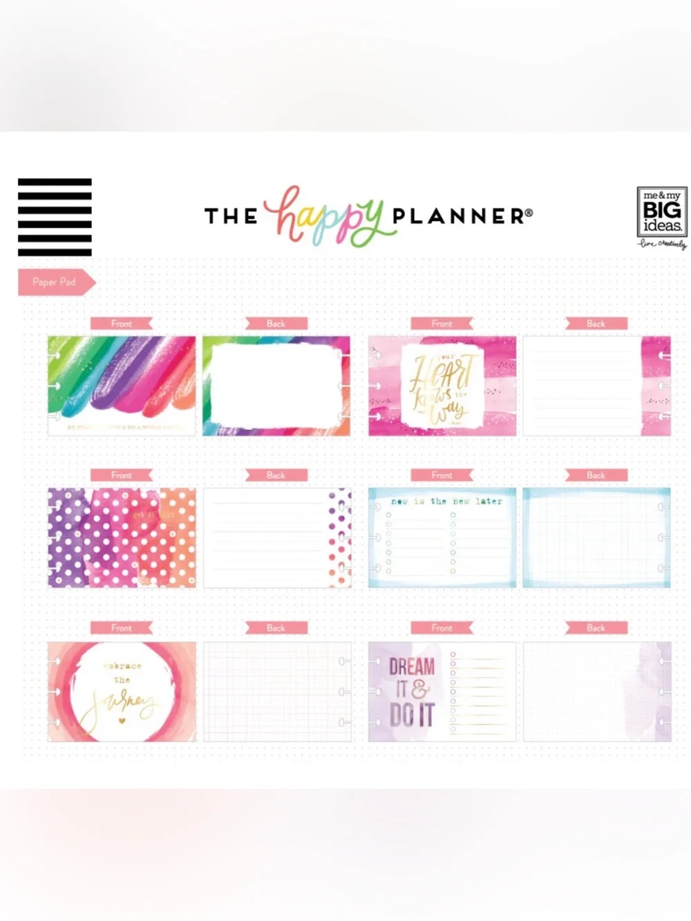 NWT-The Happy Planner-Multi Accessory Pack WATERCOLOR